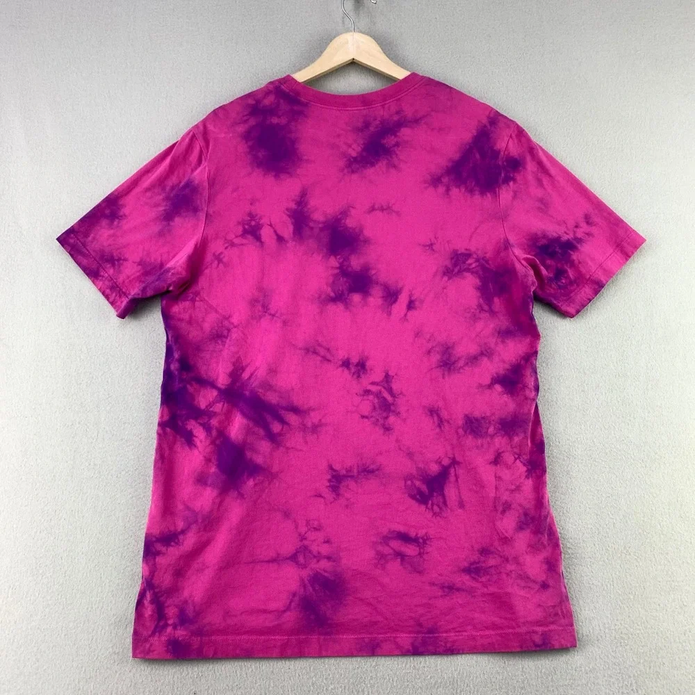 Nike Air T-Shirt Mens Medium Pink Tie Dye Short Sleeve Logo Swoosh Graphic Tee